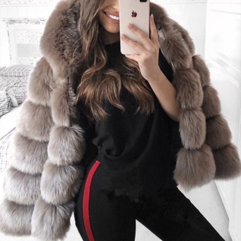 Luxury Faux Fur Chinchilla Coat