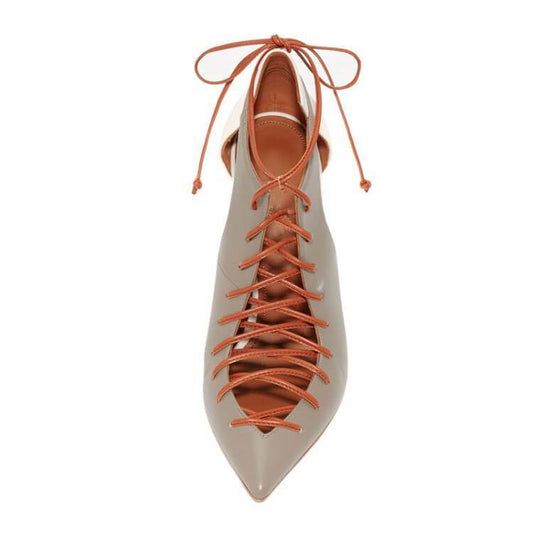 Closed Toe Lace Up Strappy Ankle Sandals