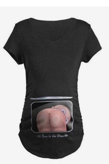Scoop Print Long Sleeves Regular Pregnant T-shirt