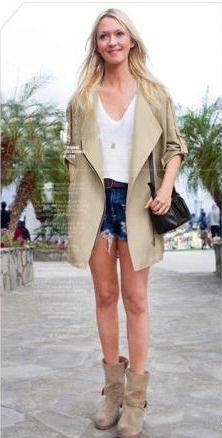 Fashion Lapel Long Sleeves Mid-length Zipper Coat - Meet Yours Fashion - 1