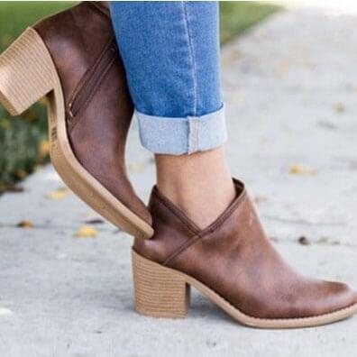 Middle Chunky Heels Ankle Boots