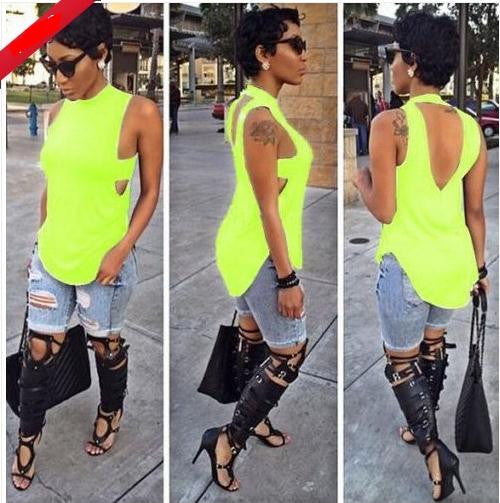 Backless Sleeveless High Neck Slim Sexy Blouse - Meet Yours Fashion - 7