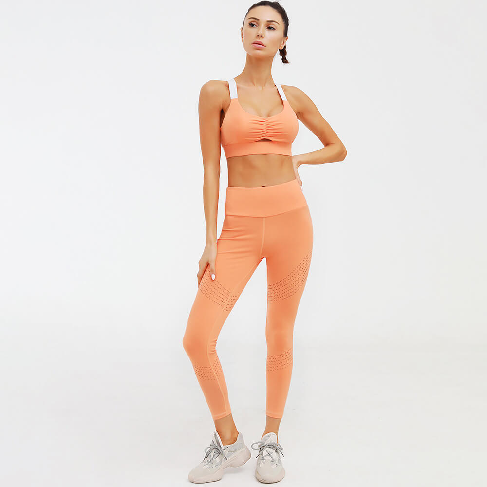 Sports Candy Color Tank Top High Waist Bodycon Skinny Pant Sets