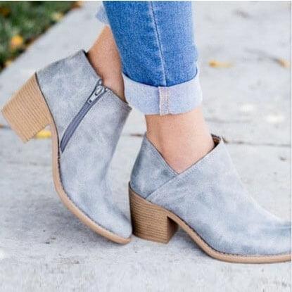 Middle Chunky Heels Ankle Boots