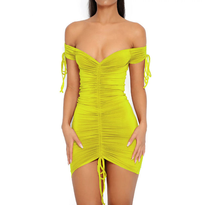 Party Strapless Stretch Bodycon Ruched Dress