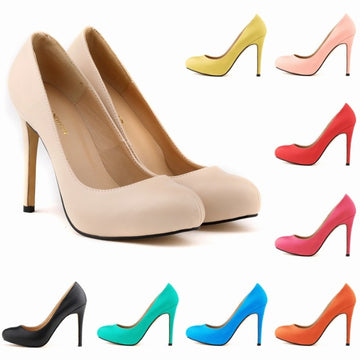 Fashionable Mature Patent Leather Durable Pointed-toe Stiletto Women's Shoes