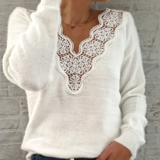 Lace Patchwork Knitted Top