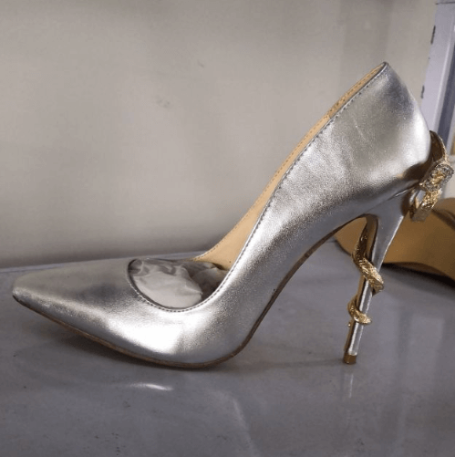 Snake Point Toe Patent Leather Pumps
