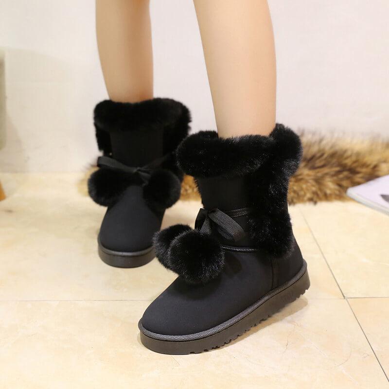  Winter Fur Snow Lace up Ankle Boots