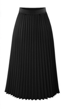 Solid Pleated Long Slim Skirt - Meet Yours Fashion - 5