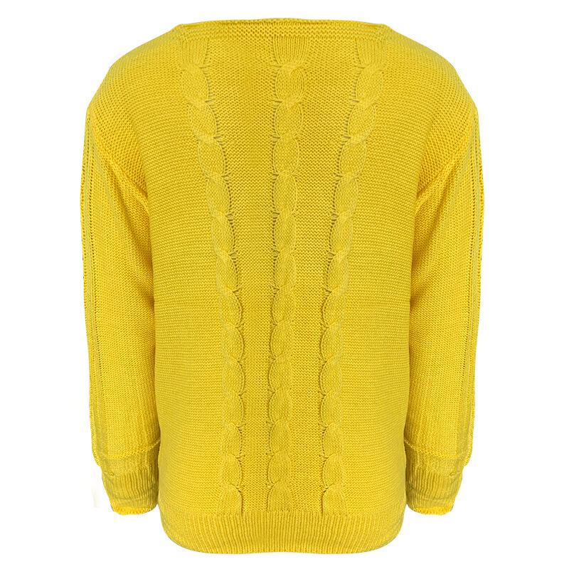 Solid Cable Knitted Pullover Sweater