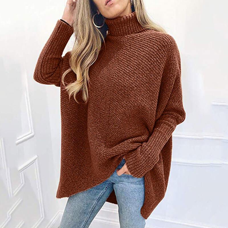 Oversize Turtleneck Pure Color Long Sweater