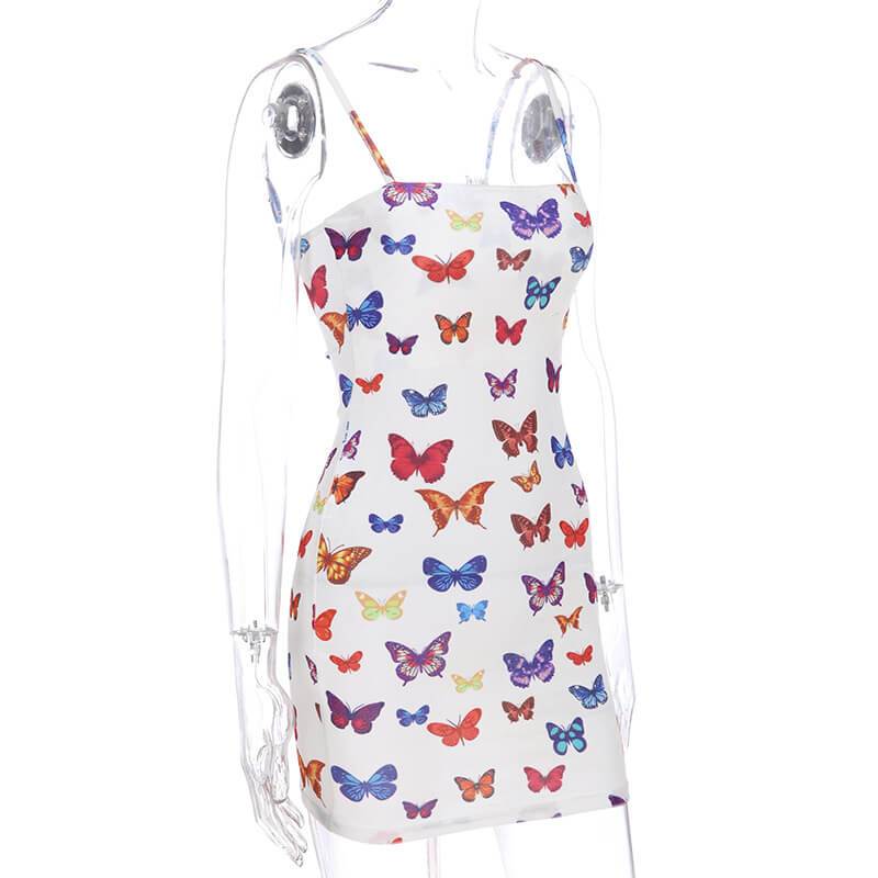 Butterfly Printed Bodycon Dress