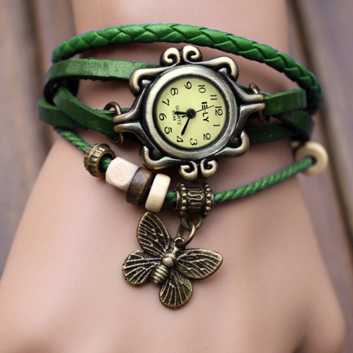 Butterfly Wrap Leather Bracelet Wrist Watch - MeetYoursFashion - 2