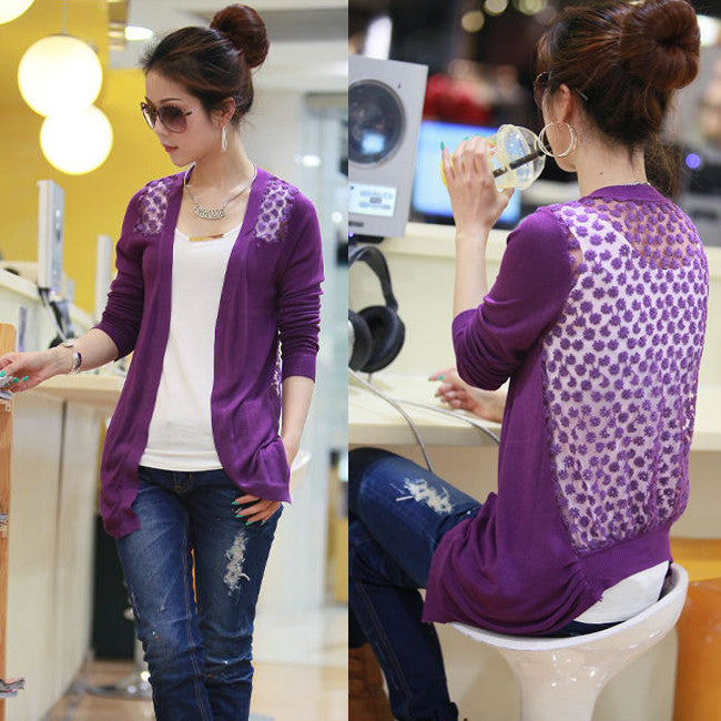 Candy Color Hollow Thin Knitting Blouse - Meet Yours Fashion - 5