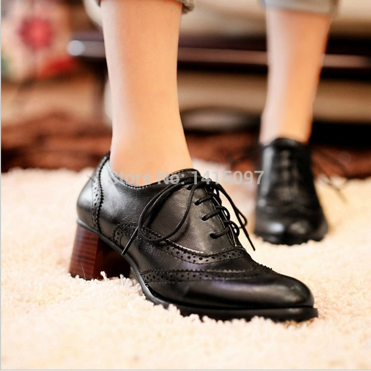 British Style Carved Classy Lace up Oxford Shoes - MeetYoursFashion - 4