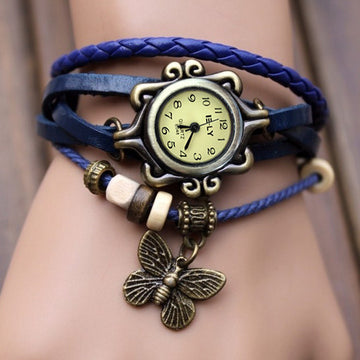 Butterfly Wrap Leather Bracelet Wrist Watch - MeetYoursFashion - 1