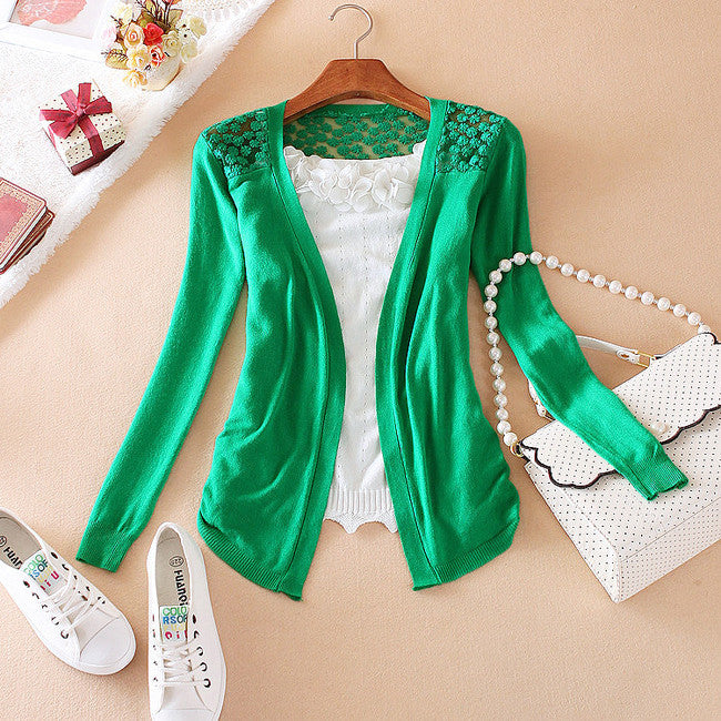 Candy Color Hollow Thin Knitting Blouse - Meet Yours Fashion - 1