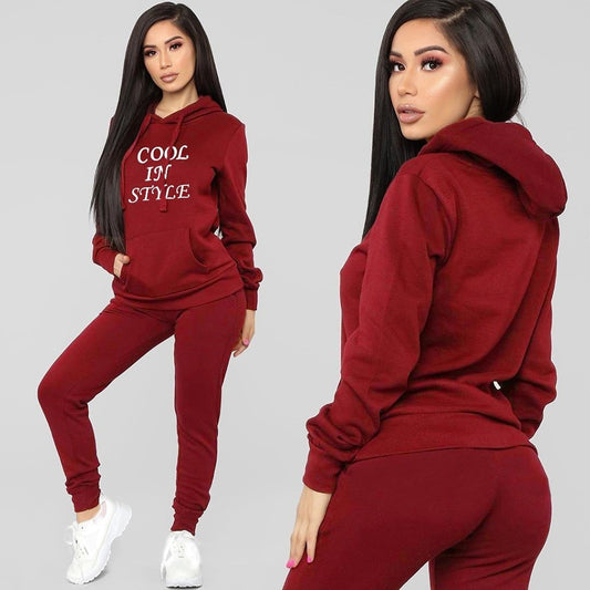 Women S Tracksuits Sport Women'S Sports Suits Casual Solid Letter Print Long Sleeve T-Shirt Long Pants Sports Set